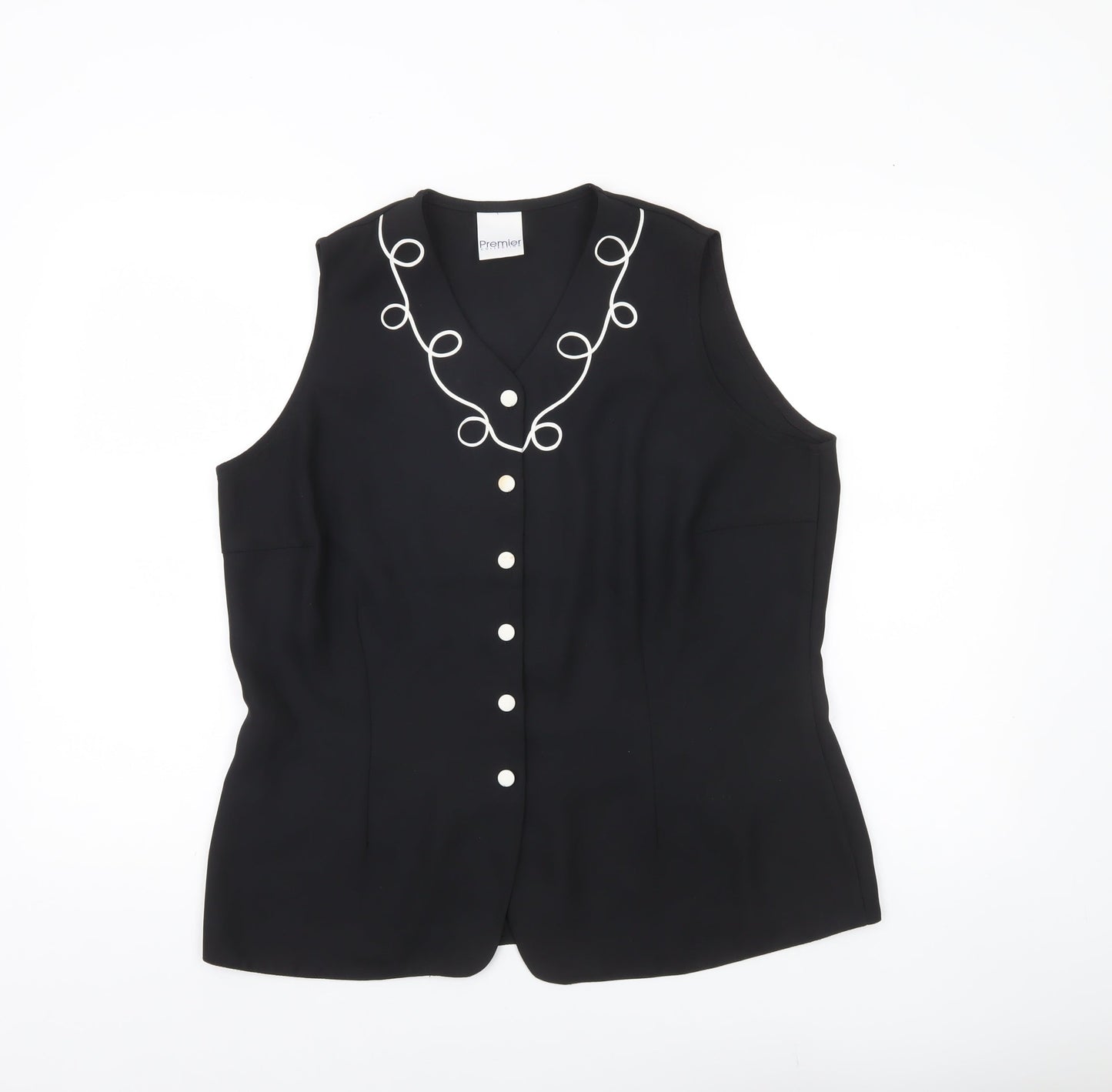 Premier Collection Womens Black Sleeveless Blouse Size 18 Workwear