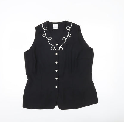 Premier Collection Womens Black Sleeveless Blouse Size 18 Workwear
