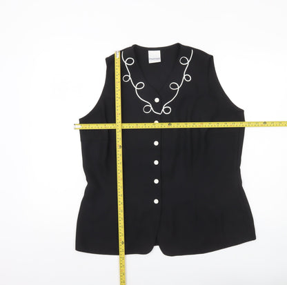 Premier Collection Womens Black Sleeveless Blouse Size 18 Workwear
