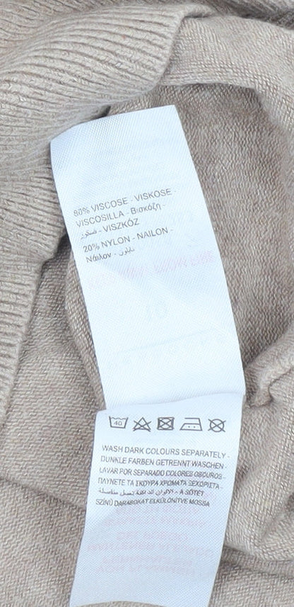 Peacocks Women’s Beige Crew Neck Pullover Jumper Size 10