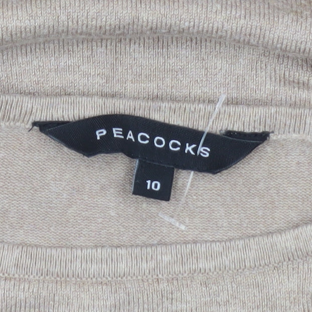 Peacocks Women’s Beige Crew Neck Pullover Jumper Size 10