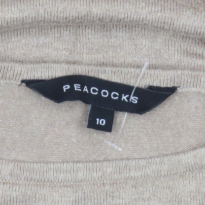 Peacocks Women’s Beige Crew Neck Pullover Jumper Size 10
