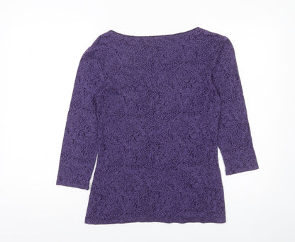 Marks and Spencer Per Una Womens Purple Floral Tunic Blouse Size 10