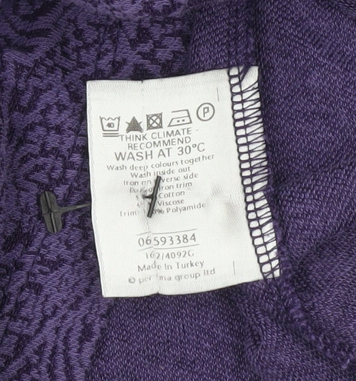 Marks and Spencer Per Una Womens Purple Floral Tunic Blouse Size 10