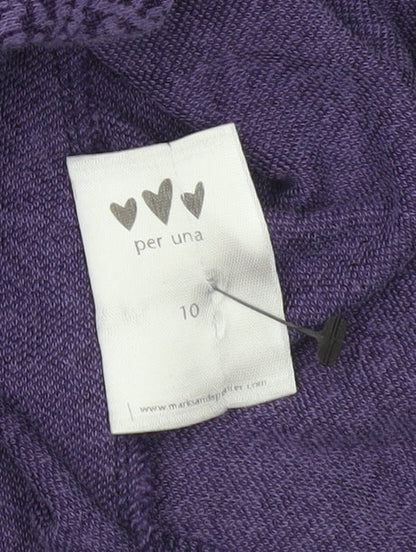 Marks and Spencer Per Una Womens Purple Floral Tunic Blouse Size 10