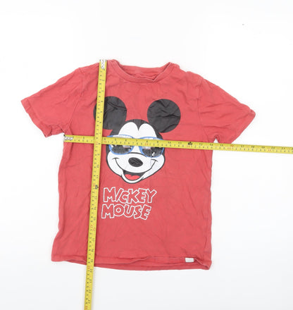 GAP Kids Disney Red Mickey Mouse Sequin T-Shirt Girls 8-9Y Short Sleeve