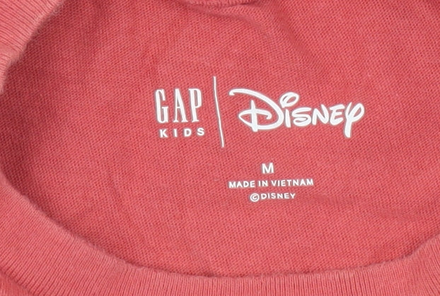 GAP Kids Disney Red Mickey Mouse Sequin T-Shirt Girls 8-9Y Short Sleeve