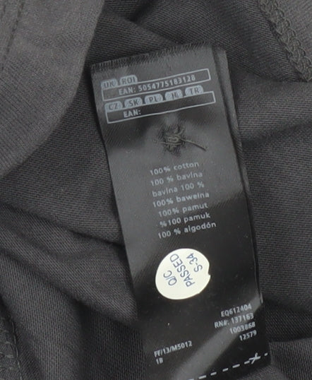 F&F Men's Grey Polo Shirt L Cotton Casual Short Sleeve