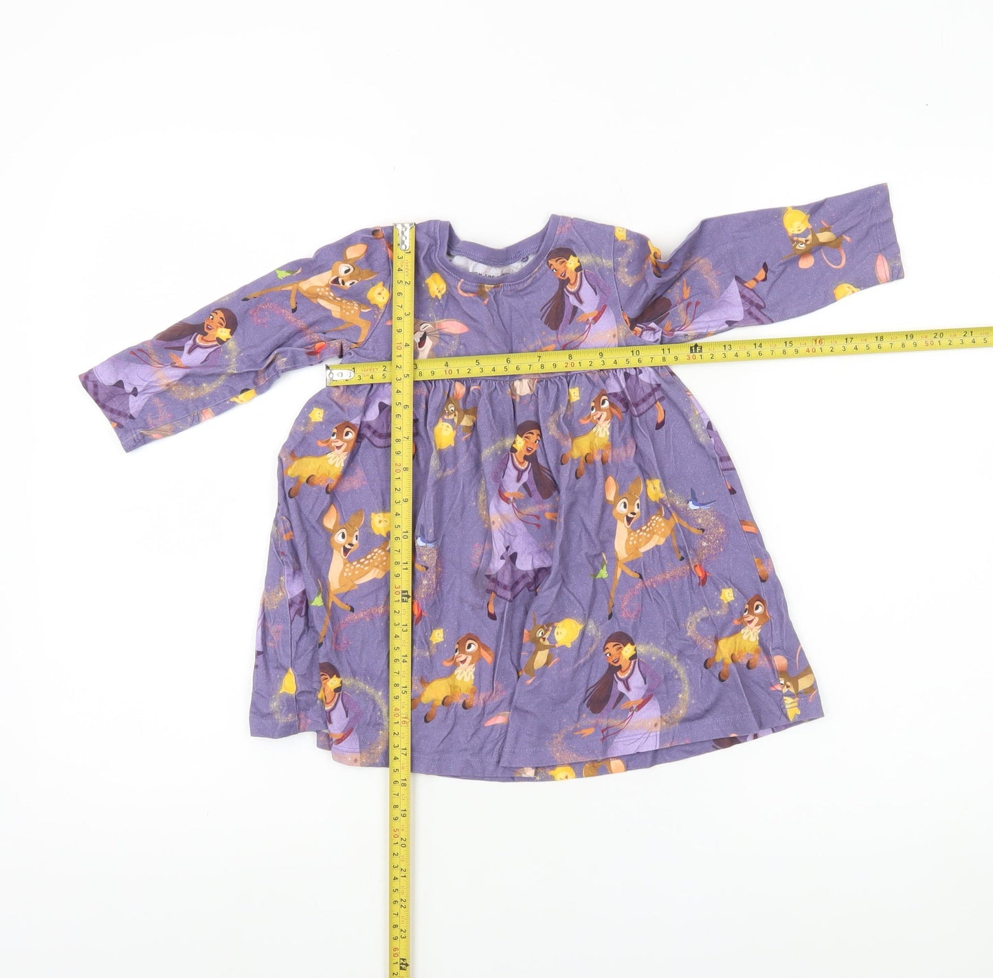 Next Girls Purple Disney Princess Skater Dress 18-24 Months Cotton