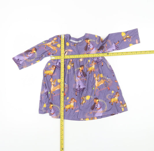 Next Girls Purple Disney Princess Skater Dress 18-24 Months Cotton