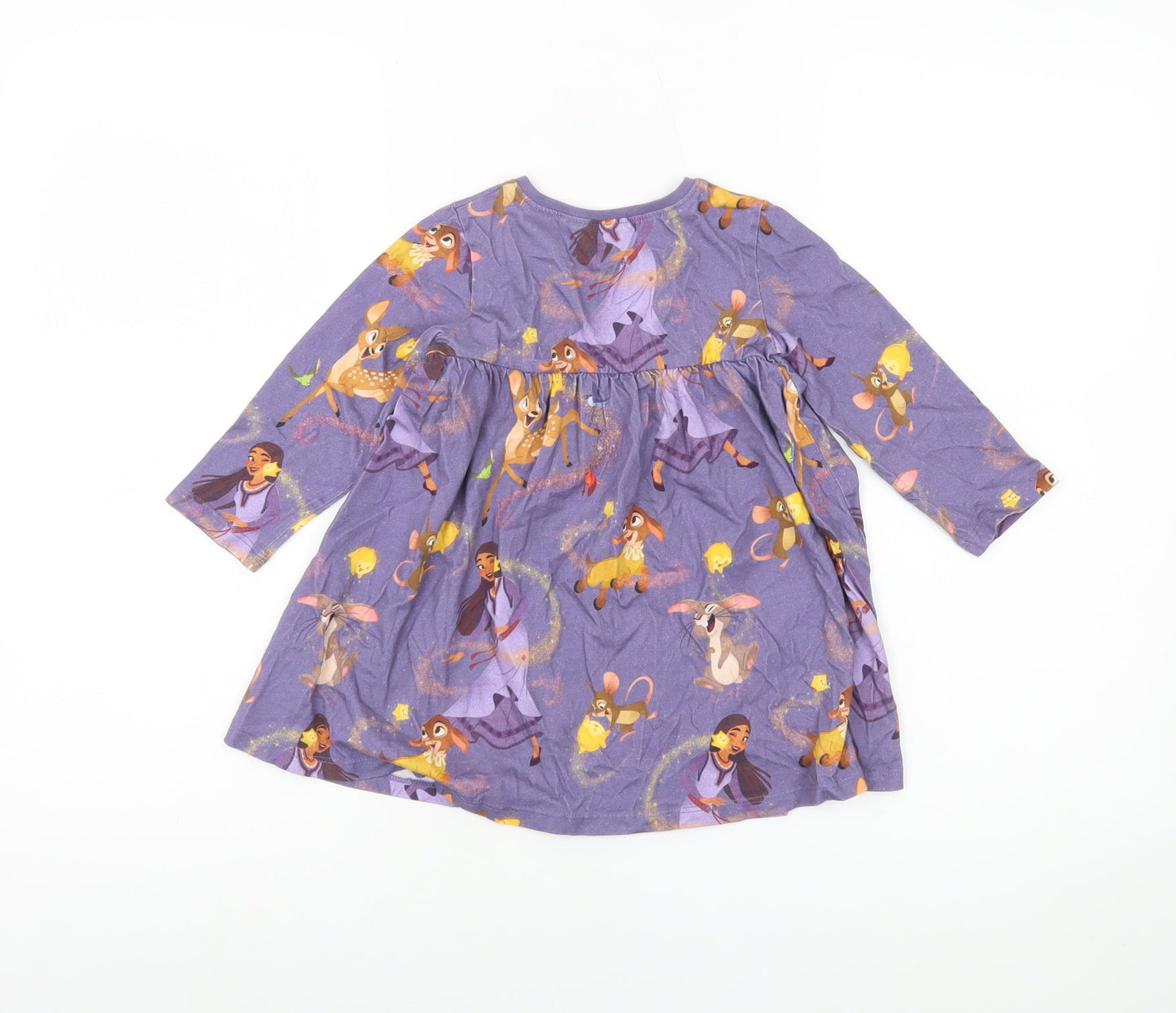 Next Girls Purple Disney Princess Skater Dress 18-24 Months Cotton