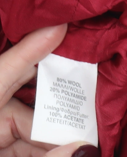 River Island Women's Red Wool Pencil Skirt Size 10 Knee Length