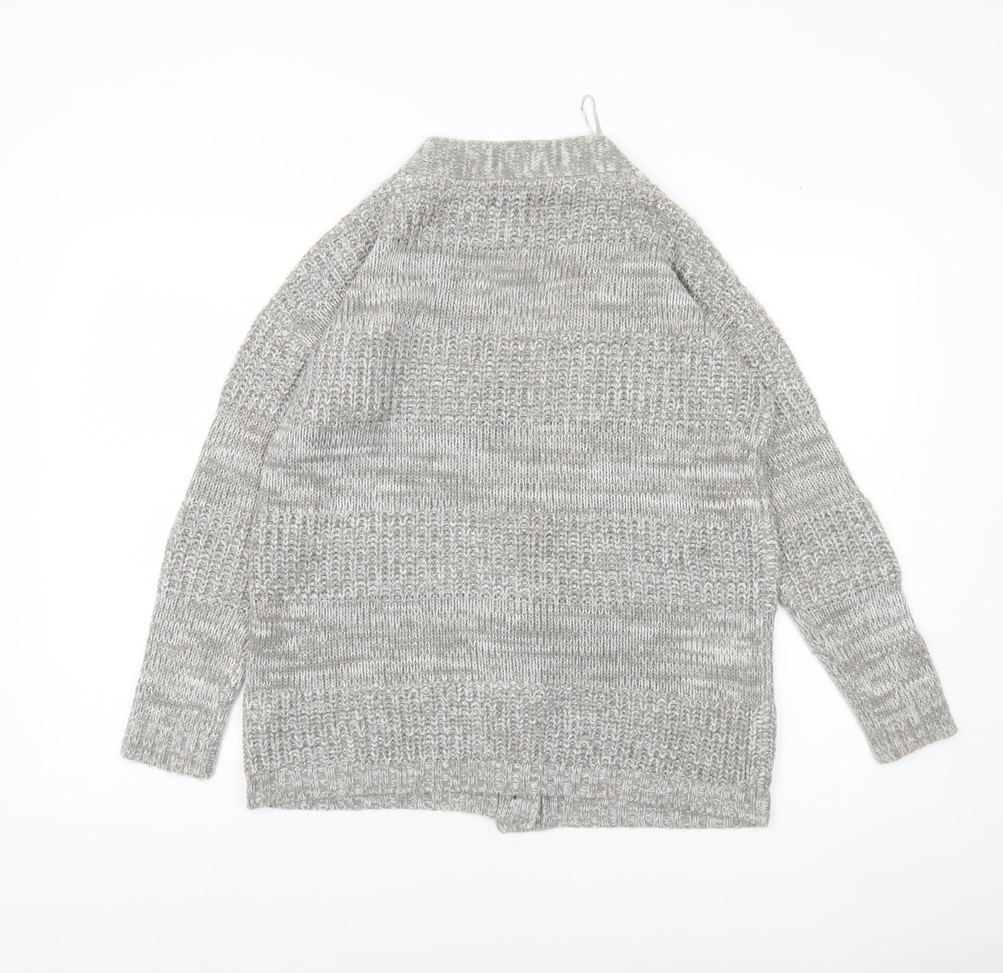 Papaya Women’s Grey Chunky Knit V-Neck Cardigan Size S