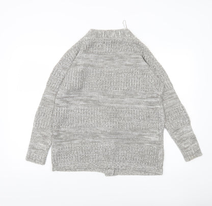 Papaya Women’s Grey Chunky Knit V-Neck Cardigan Size S