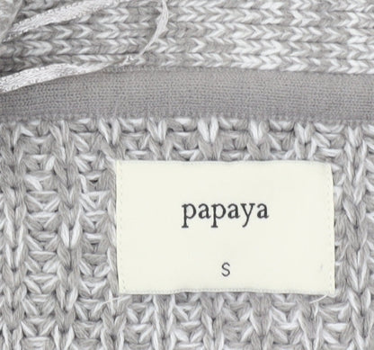 Papaya Women’s Grey Chunky Knit V-Neck Cardigan Size S