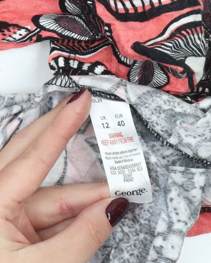 George Women’s Pink Floral Shift Dress Size 12 Knee Length