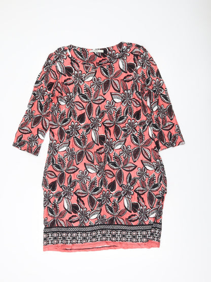 George Women’s Pink Floral Shift Dress Size 12 Knee Length