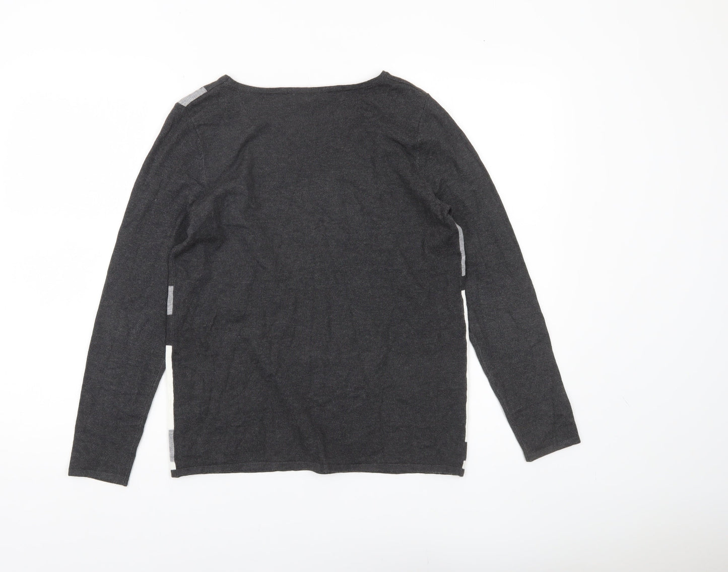 Bonmarché Women’s Black Grey Geometric Pullover Jumper Size 10