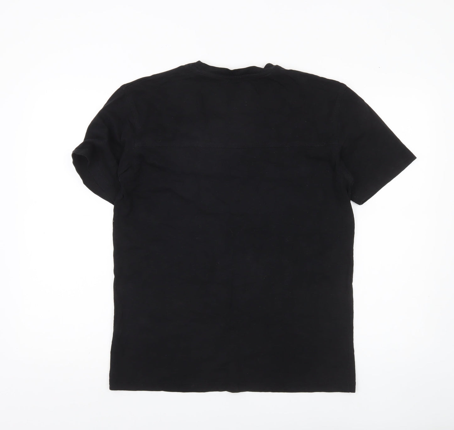 Size? Men's Black Cotton Crew Neck Camouflage Pocket T-Shirt M
