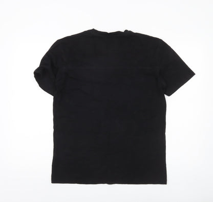 Size? Men's Black Cotton Crew Neck Camouflage Pocket T-Shirt M