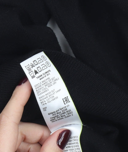 Marks and Spencer Men’s Black Grey Beige Roll Neck Striped Jumper Size S