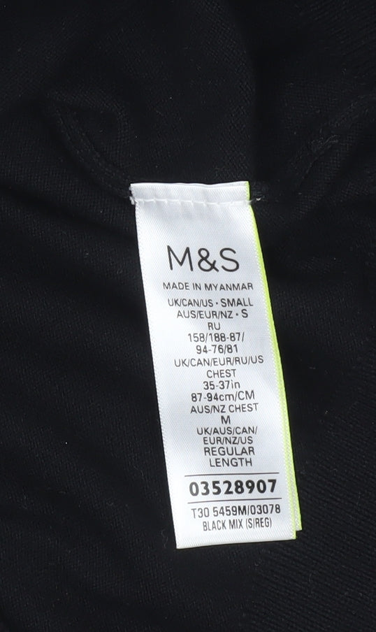 Marks and Spencer Men’s Black Grey Beige Roll Neck Striped Jumper Size S