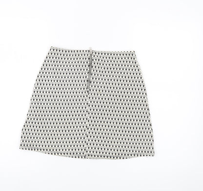 Miss Selfridge Womens Black Skirt UK 6 Geometric Stretch Knit