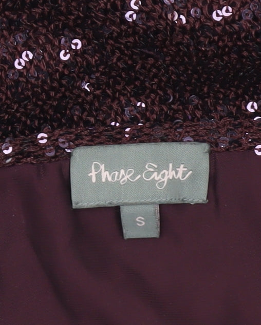Phase Eight Women’s Purple Sequin Tunic Blouse Size S Party Top