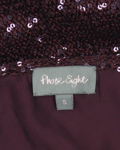 Phase Eight Women’s Purple Sequin Tunic Blouse Size S Party Top