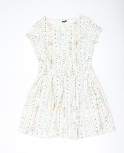 Lascana Women’s Multicoloured Skater Dress Size 14 Short Sleeve