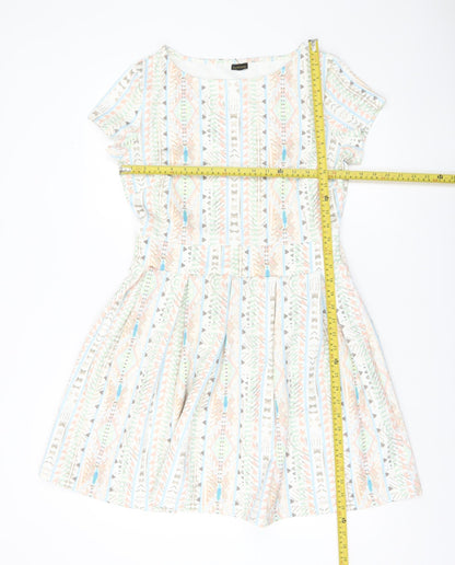 Lascana Women’s Multicoloured Skater Dress Size 14 Short Sleeve