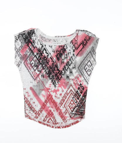 Womens UK Size XS GUESS Multicoloured Basic T-Shirt