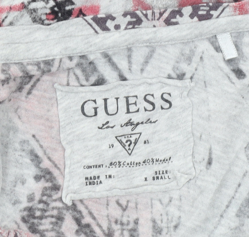 Womens UK Size XS GUESS Multicoloured Basic T-Shirt