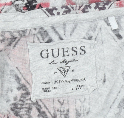 Womens UK Size XS GUESS Multicoloured Basic T-Shirt