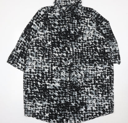 George Womens Black White Tunic Button-Up Shirt Size 24 Plus