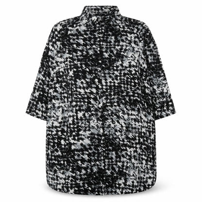 George Womens Black White Tunic Button-Up Shirt Size 24 Plus