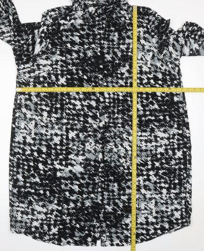 George Womens Black White Tunic Button-Up Shirt Size 24 Plus