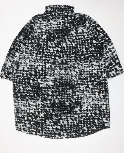 George Womens Black White Tunic Button-Up Shirt Size 24 Plus