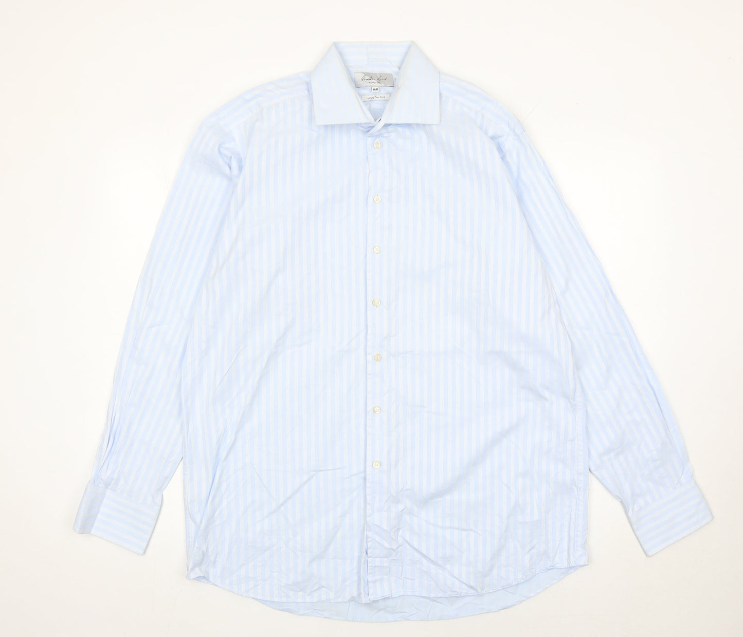 Austin Reed Men’s Blue Striped 16R Long Sleeve Cotton Shirt