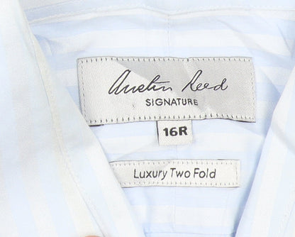 Austin Reed Men’s Blue Striped 16R Long Sleeve Cotton Shirt