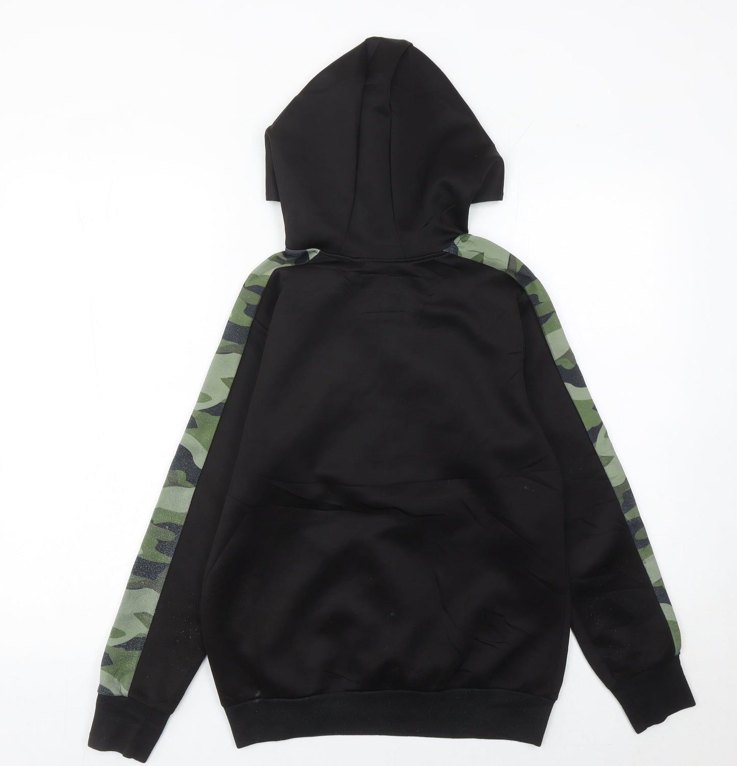 Sonneti Boys Black Camouflage Panel 1/2 Zip Hoodie - Size 12-13 Years