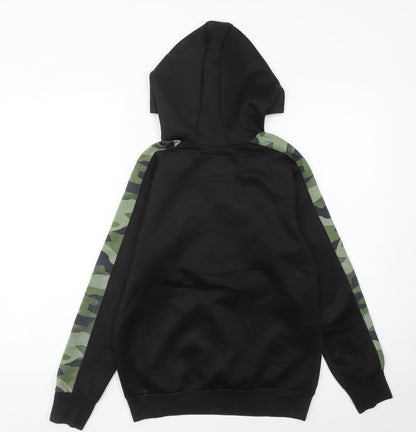 Sonneti Boys Black Camouflage Panel 1/2 Zip Hoodie - Size 12-13 Years