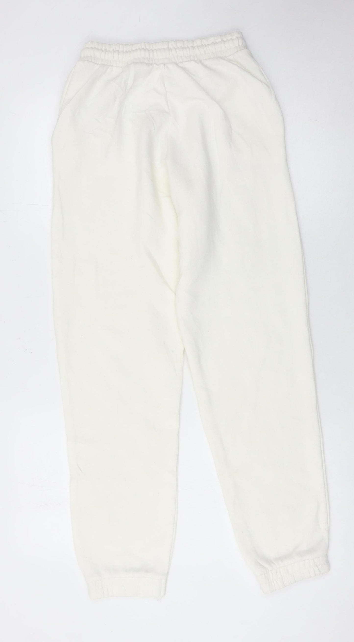 Zara Women Ivory Jogger Trousers Size S Polyester Cotton