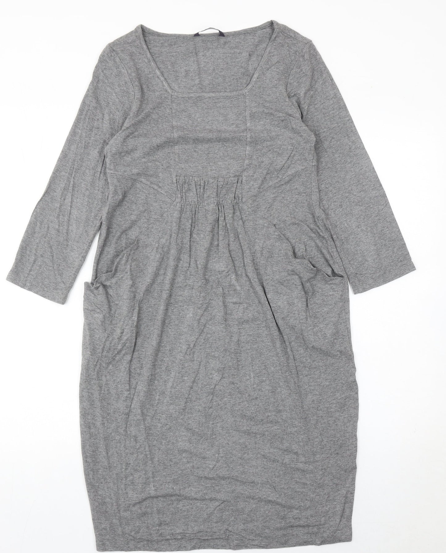 Marks and Spencer Women’s Grey Shift Dress Size 10 Square Neck
