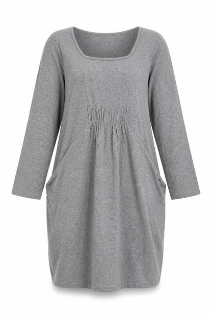 Marks and Spencer Women’s Grey Shift Dress Size 10 Square Neck