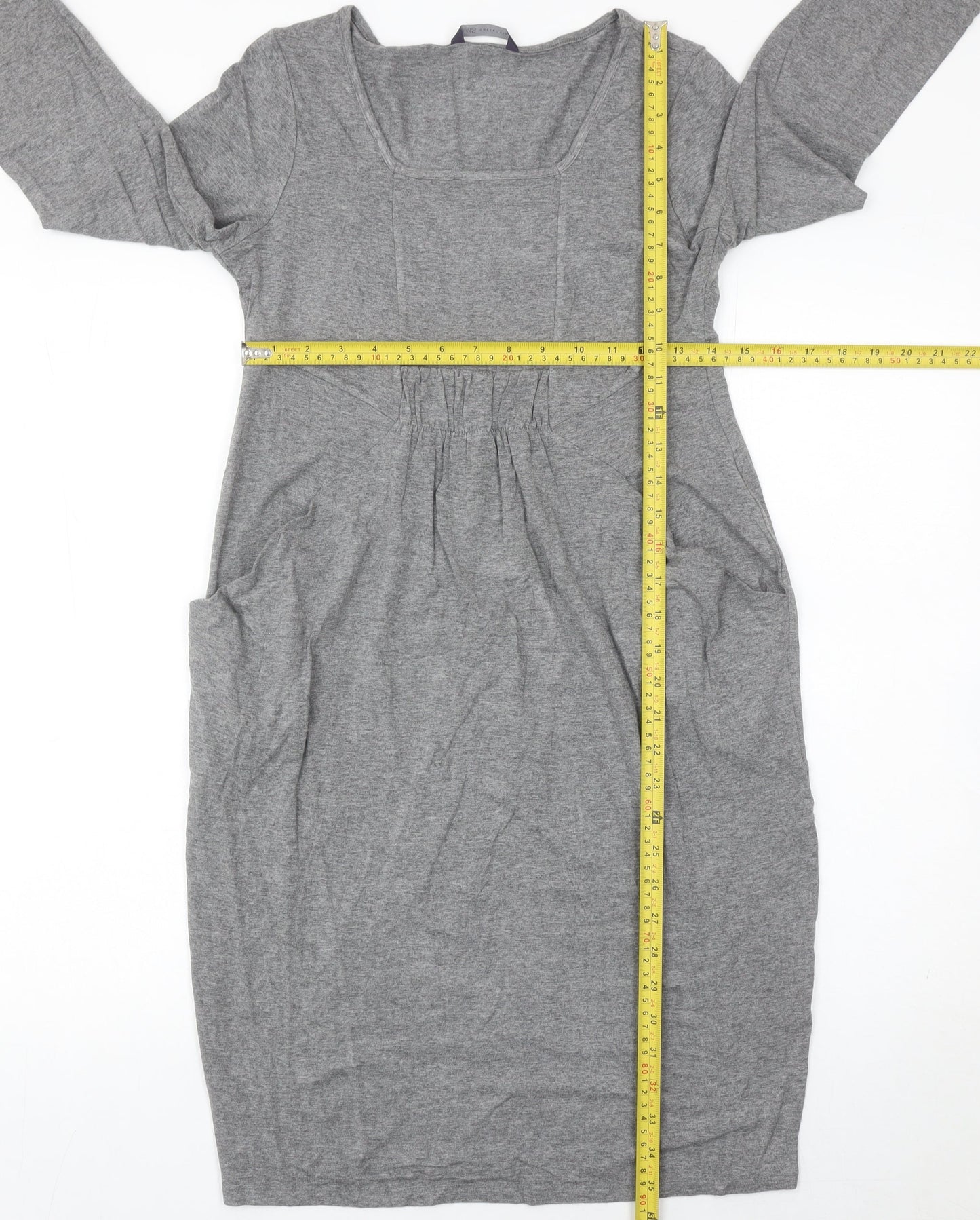 Marks and Spencer Women’s Grey Shift Dress Size 10 Square Neck