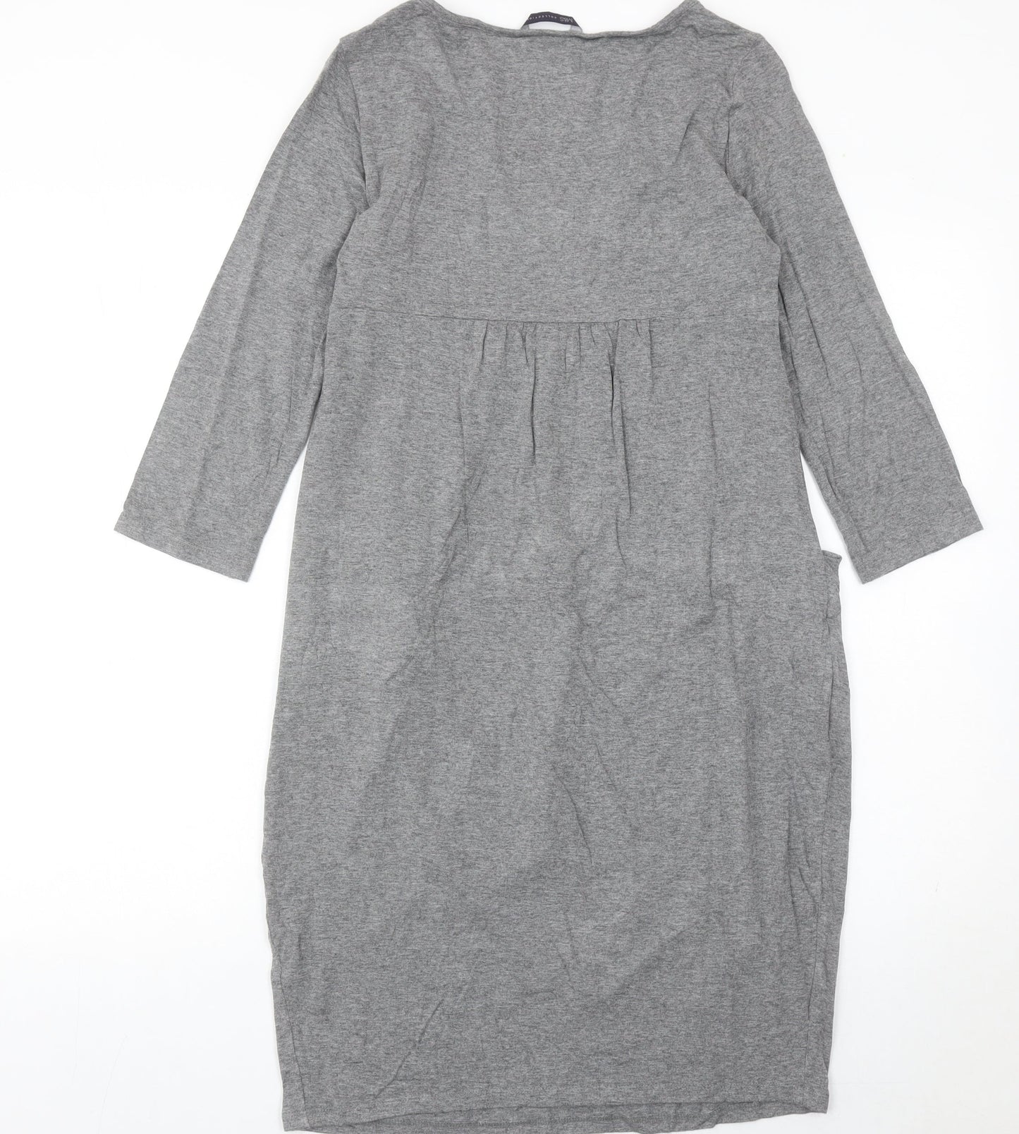 Marks and Spencer Women’s Grey Shift Dress Size 10 Square Neck