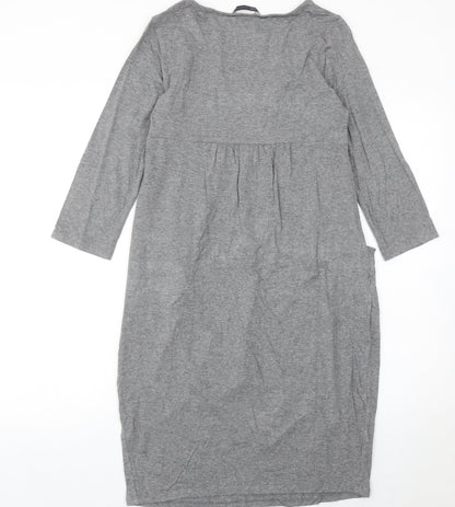 Marks and Spencer Women’s Grey Shift Dress Size 10 Square Neck