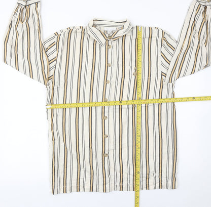 Topshop Women’s Multicoloured Striped Button-Up Shirt Size 8 Long Sleeve