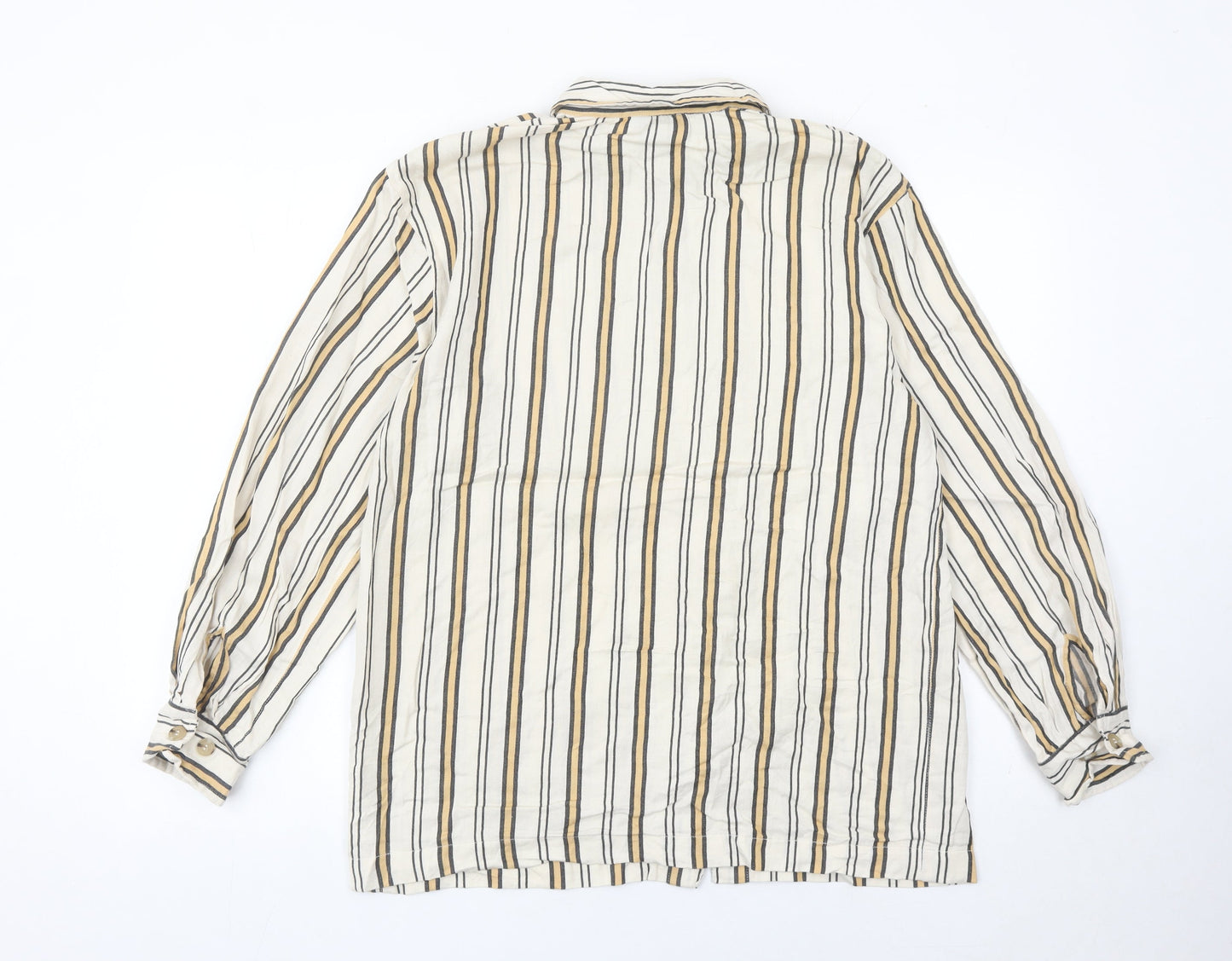 Topshop Women’s Multicoloured Striped Button-Up Shirt Size 8 Long Sleeve